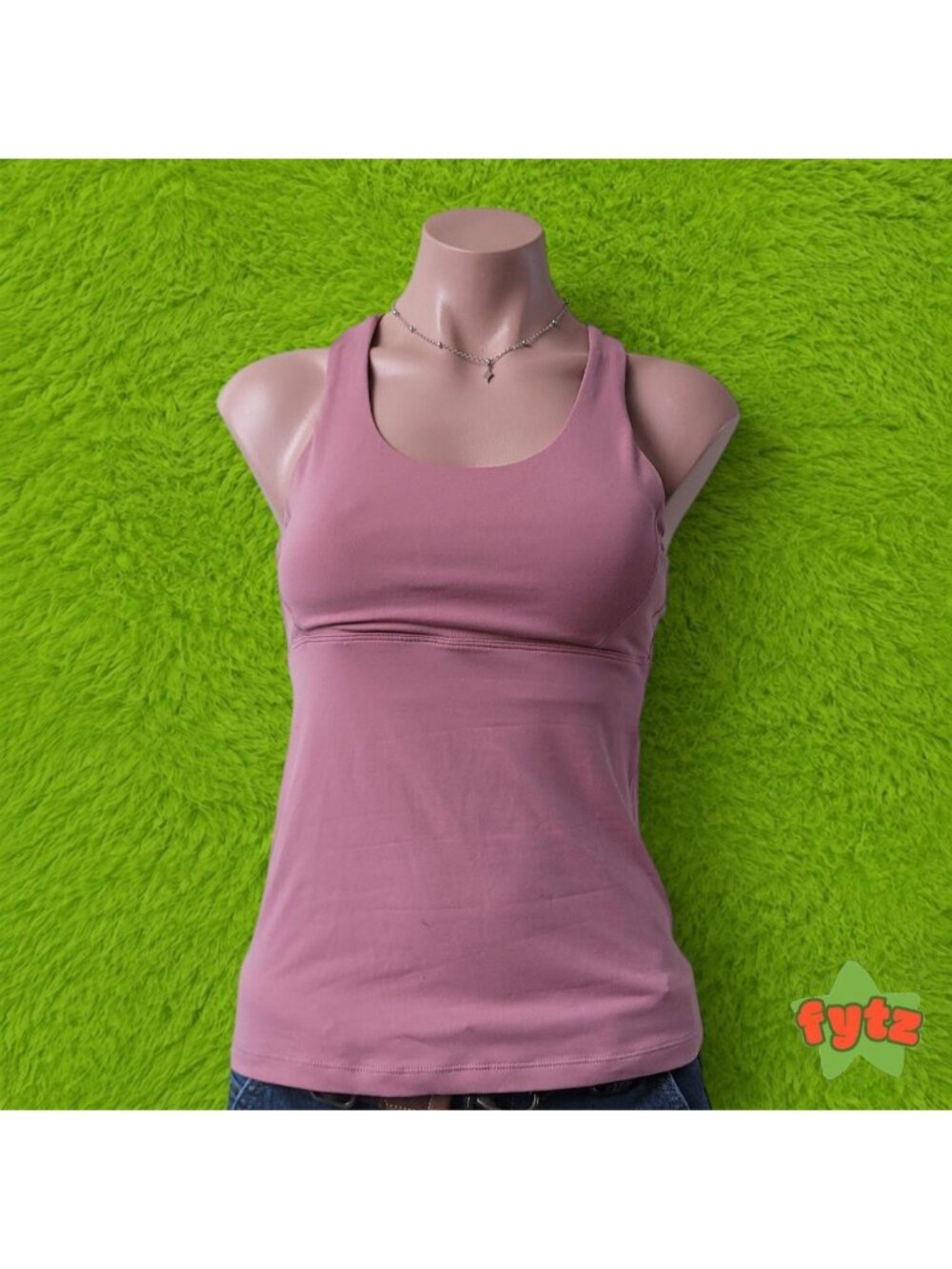 Queen I Eke Soft Powder Pink Padded Open Back Sports Tank Top (M)